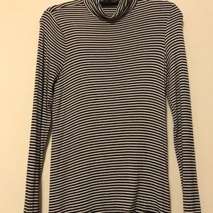 Black and White Striped Jersey Shirt